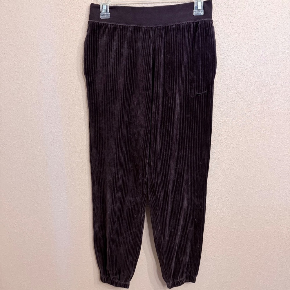 Nike Sportswear Womens Corduroy Joggers Purple Ribbed Velour Pants Small